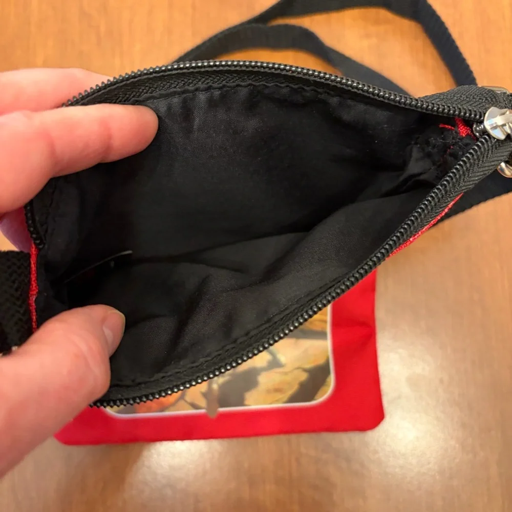 Dungeons & Dragons Red Passport/Messenger/Crossbody Bag Black Strap